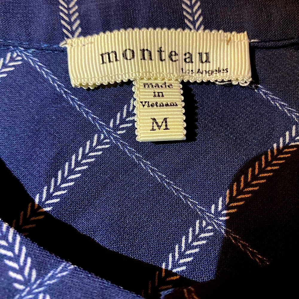 Monteau - Navy Plaid Button-Up Dress. Machine washable - Picture 3 of 7